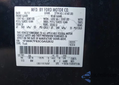 2012 Ford Explorer Limited z USA, uszkodzony, nr VIN 1FMHK7F83CGA52832